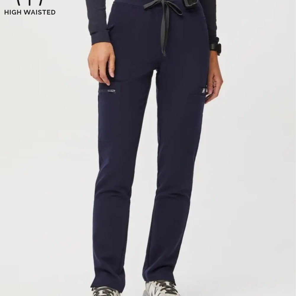 Figs Women's High Waisted Skinny Yola Navy Pants SMALL PETITE